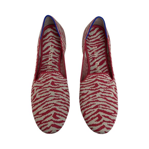 Rothy’s The Loafer Women’s 9 Red Zebra Knit Flats Animal Print Limited Edition - Picture 4 of 8